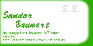sandor baumert business card